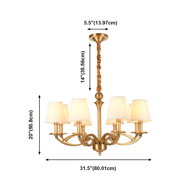 Plafond traditionnel pendentif en tissu de cône de lumière