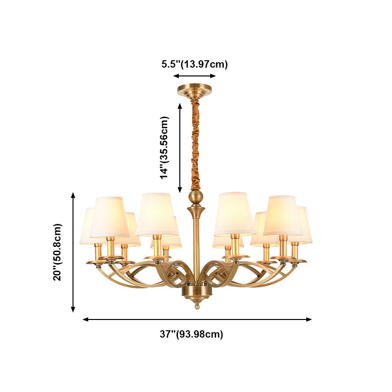 Plafond traditionnel pendentif en tissu de cône de lumière