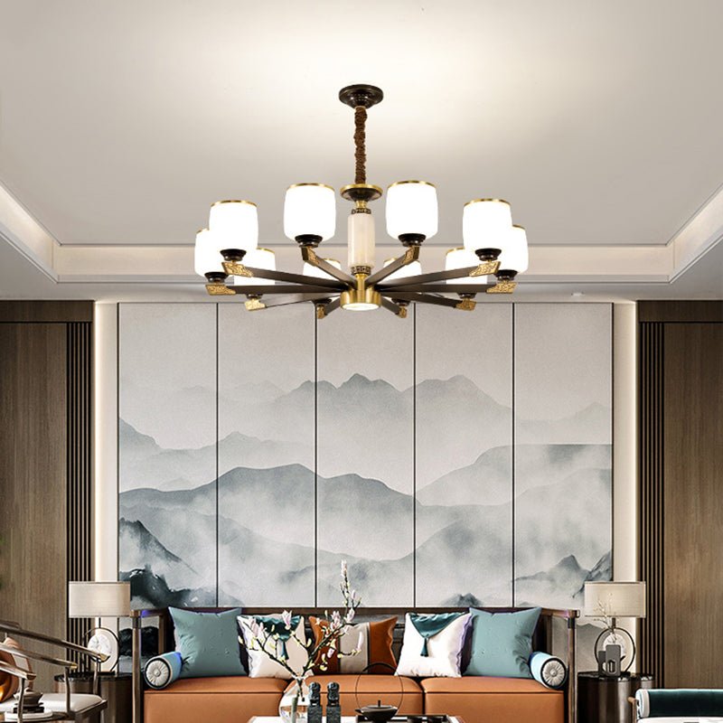 Multi Light Cylindrical Branch Hanging Pendant Modern Style Metal Hanging Lighting