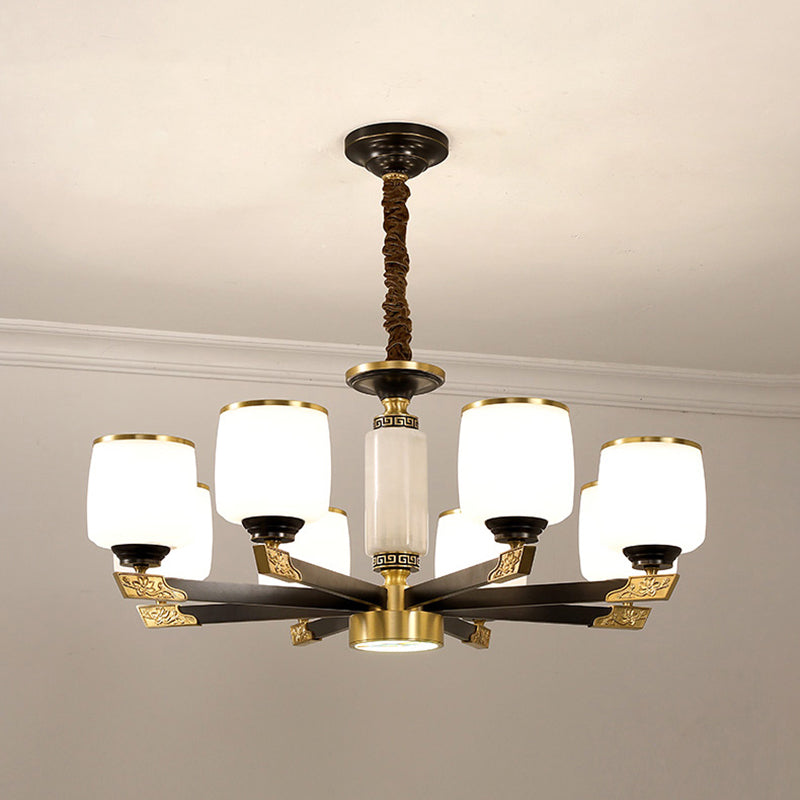 Multi Light Cylindrical Branch Hanging Pendant Modern Style Metal Hanging Lighting