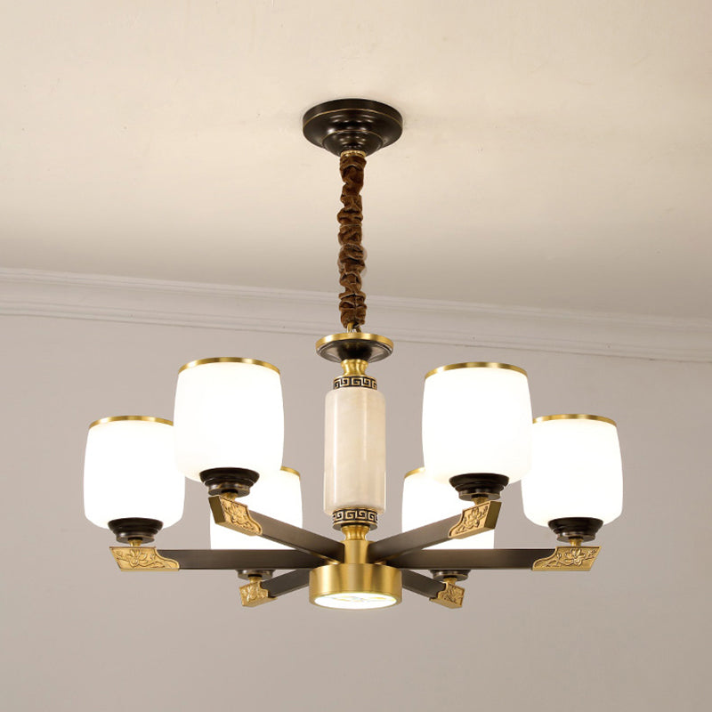 Multi Light Cylindrical Branch Hanging Pendant Modern Style Metal Hanging Lighting