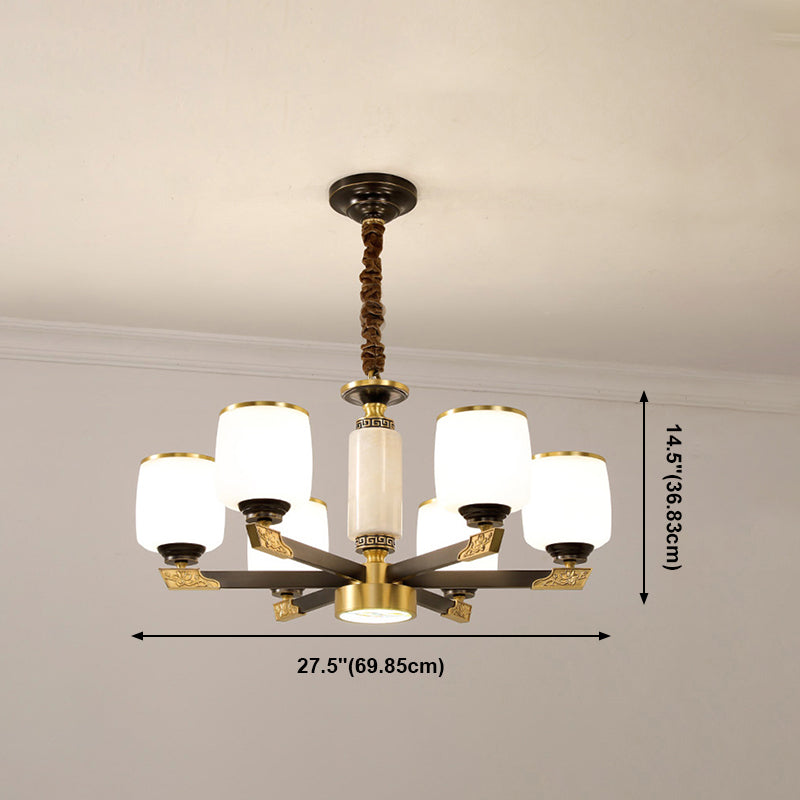 Multi Light Cylindrical Branch Hanging Pendant Modern Style Metal Hanging Lighting