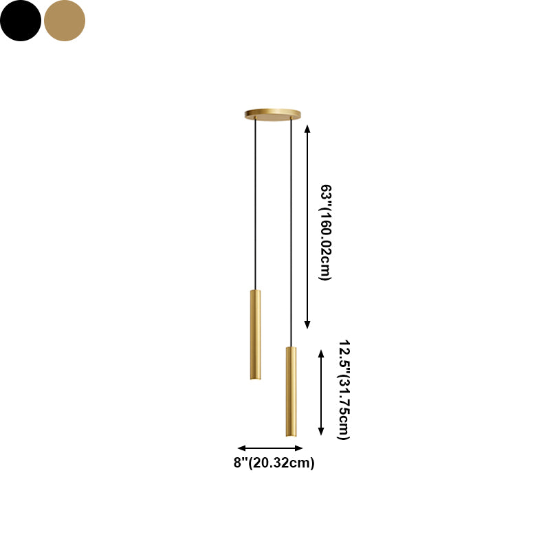 Metal Linear Shape Hanging Lights Modern Multi Light Pendant Light pour salle à manger