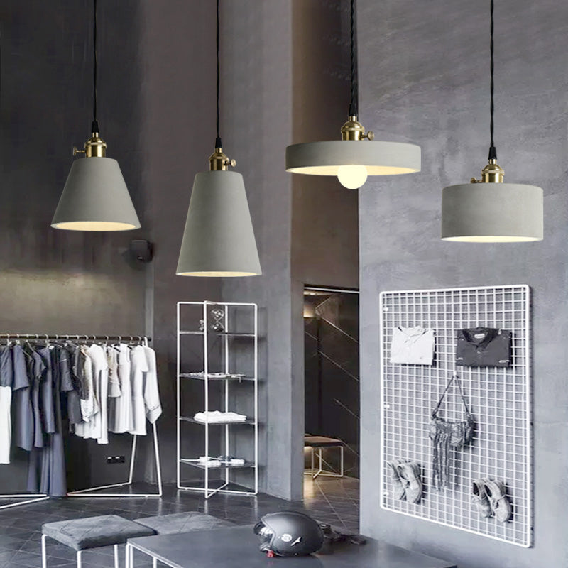 Créatif 1 Light Pendant Light Ciment suspendu luminaire pour le café