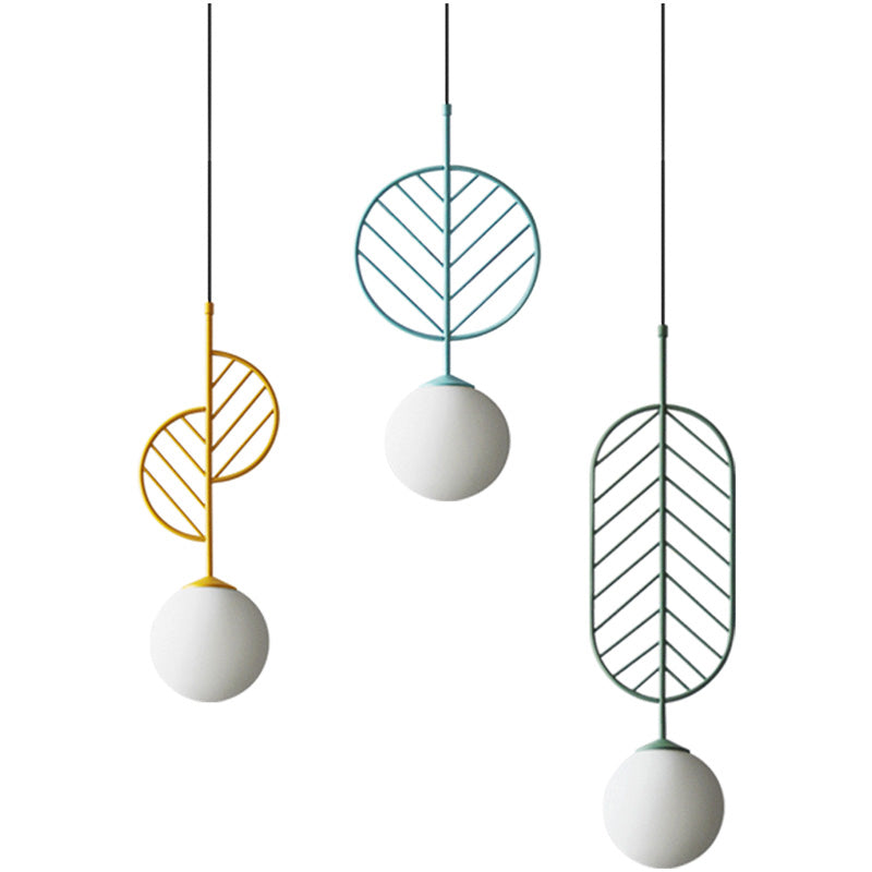 Créatif 1-Light Plafond pendentif feuille de verre clair lampe suspendue pour la salle à manger