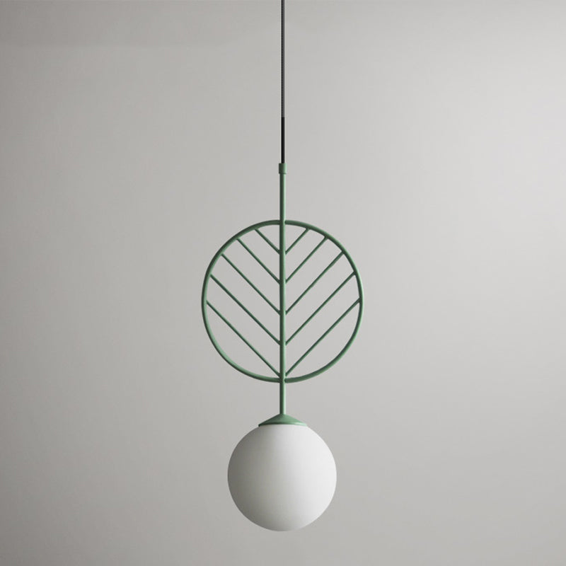 Créatif 1-Light Plafond pendentif feuille de verre clair lampe suspendue pour la salle à manger