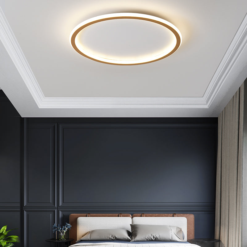 Modern LED Flush Mount Light Fixture Gold Geometry Ceiling Light Fixture with Metal
