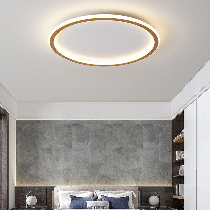Modern LED Flush Mount Light Fixture Gold Geometry Ceiling Light Fixture with Metal
