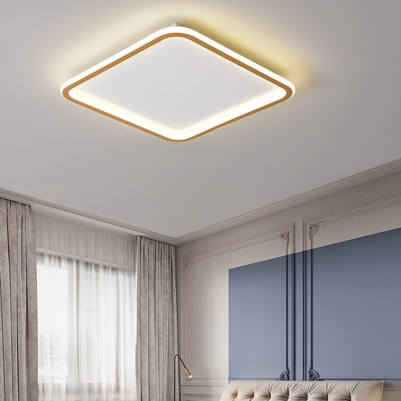 Modern LED Flush Mount Light Fixture Gold Geometry Ceiling Light Fixture with Metal