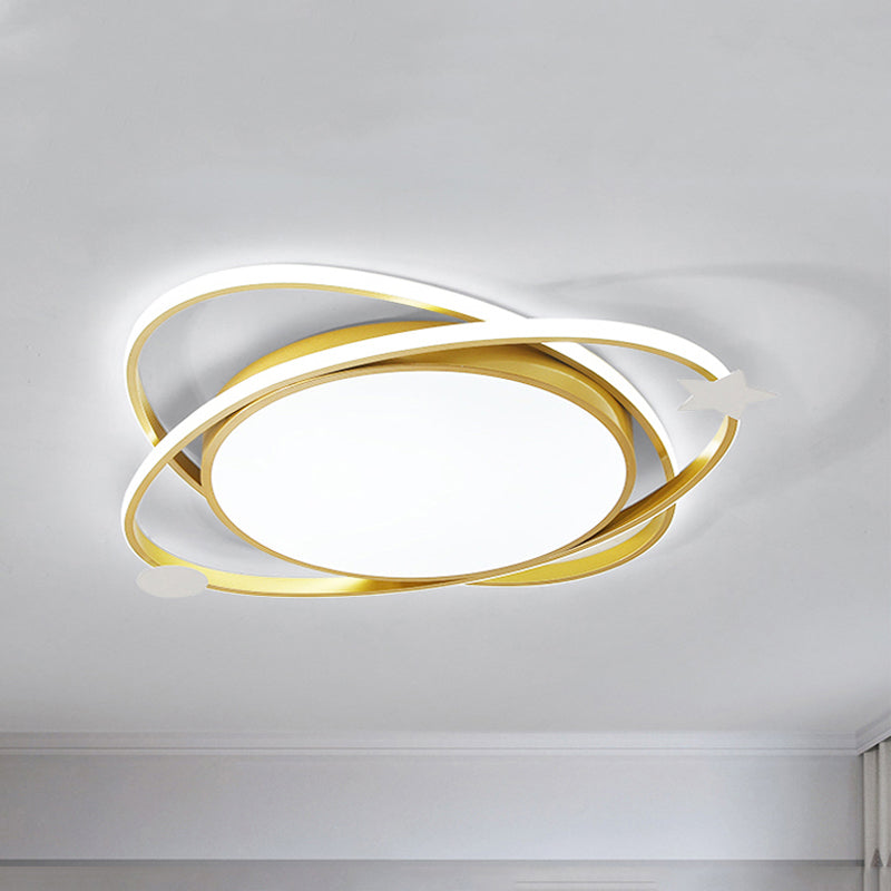 Ovale Deckenleuchte, moderne LED-Deckenleuchte aus Metall für Schlafzimmer