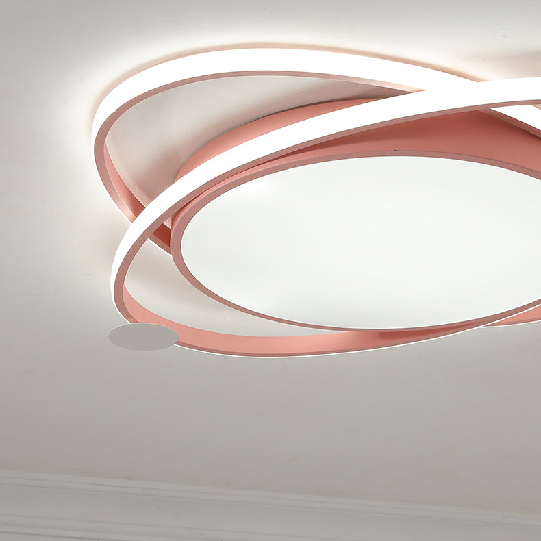 Ovale Deckenleuchte, moderne LED-Deckenleuchte aus Metall für Schlafzimmer