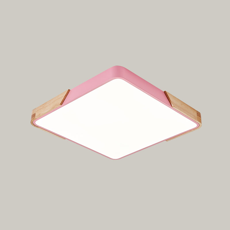 Square LED Flush Mount Light Fixture Nordic-Style Metal Ceiling Mount Lamp Fixture