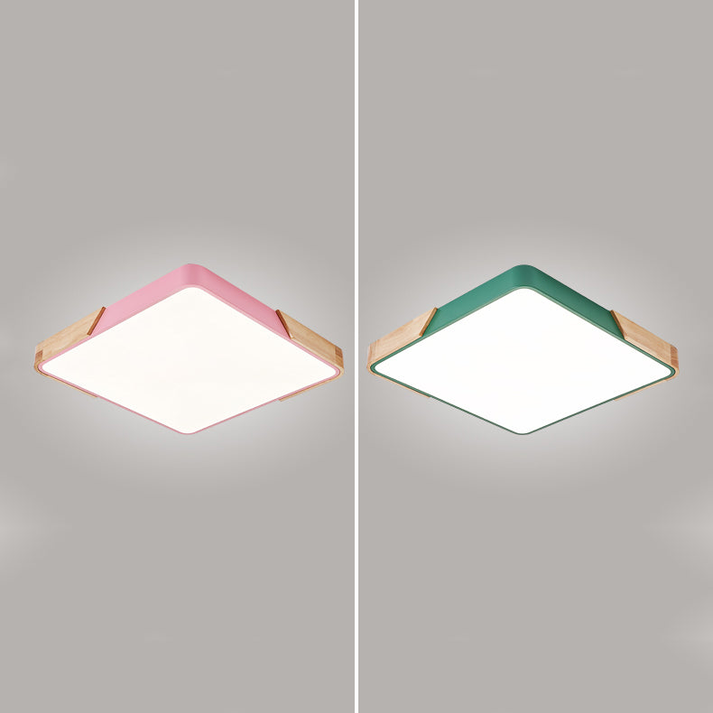 Square LED Flush Mount Light Fixture Nordic-Style Metal Ceiling Mount Lamp Fixture