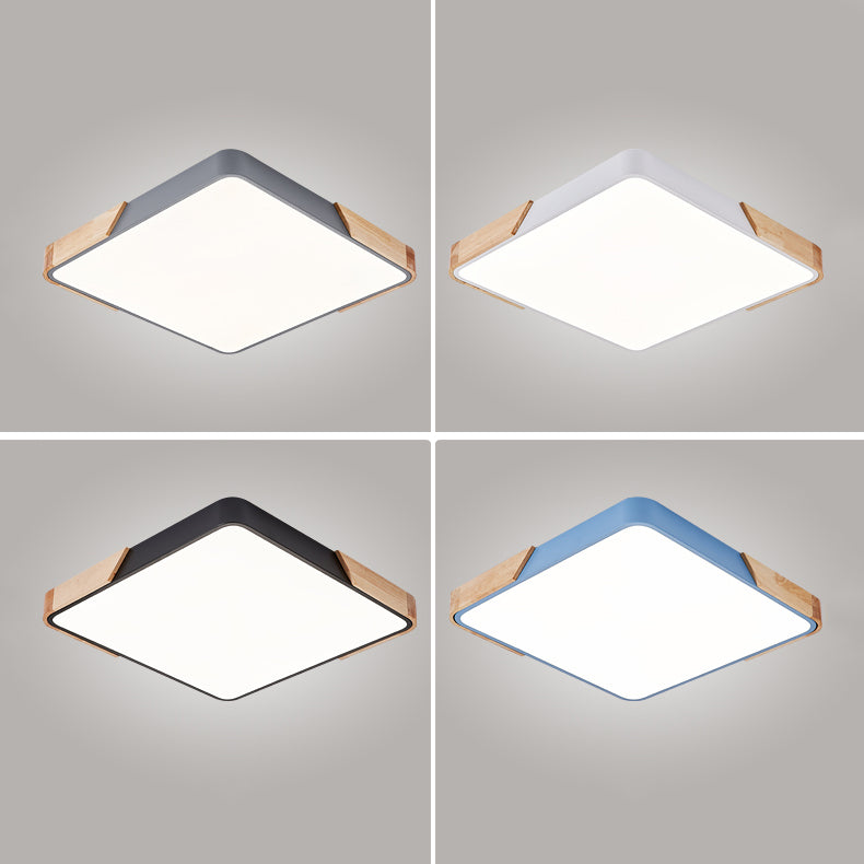 Square LED Flush Mount Light Fixture Nordic-Style Metal Ceiling Mount Lamp Fixture