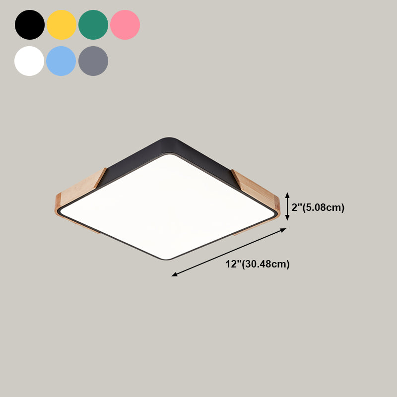 Square LED Flush Mount Light Fixture Nordic-Style Metal Ceiling Mount Lamp Fixture