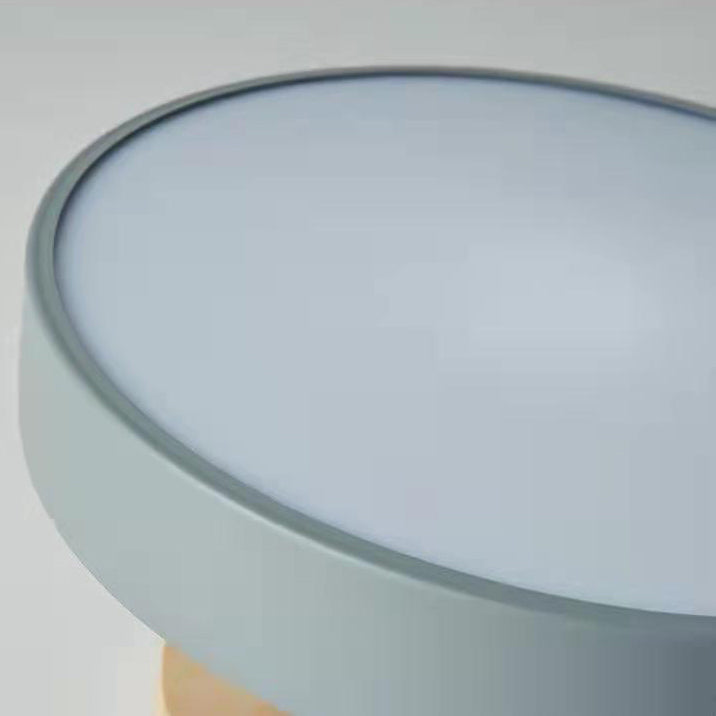 Halbbündig montierte Leuchte aus Trommelholz, schlichter LED-Deckenmontage-Beleuchtung