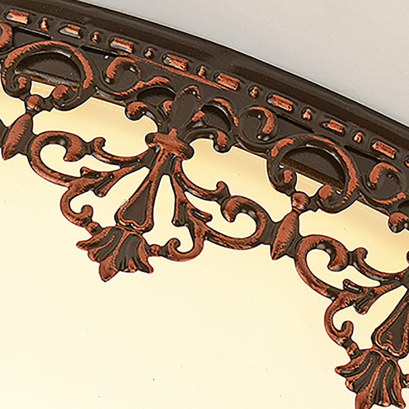 Glass Dome Flush Mount Light Fixture Traditional Living Room LED Ceiling Mount Lighting