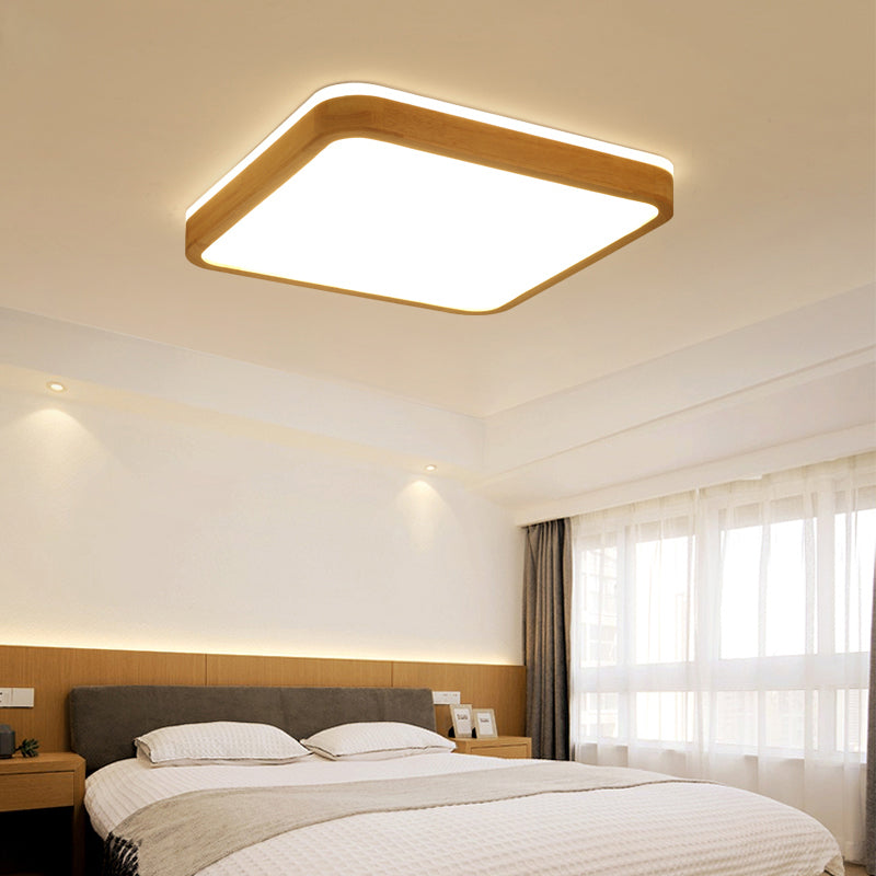 Luz de techo LED moderna del accesorio de iluminación del techo del soporte rasante de madera de la geometría para el dormitorio