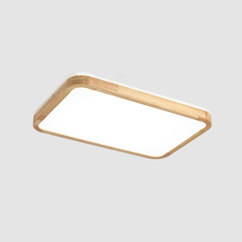Geometry Wooden Flush Mount Ceiling Lighting Fixture Modern LED Ceiling Light for Bedroom