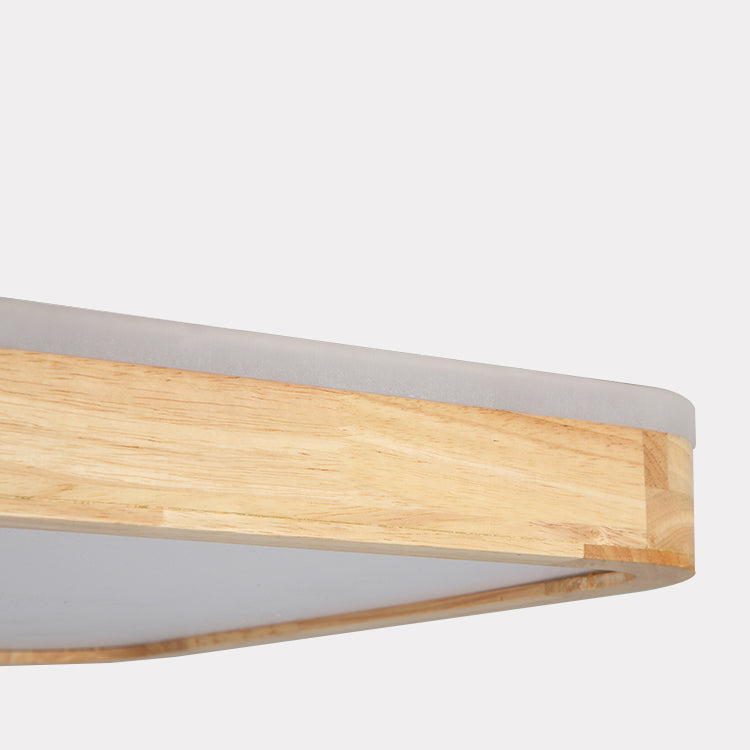 Geometry Wooden Flush Mount Ceiling Lighting Fixture Modern LED Ceiling Light for Bedroom