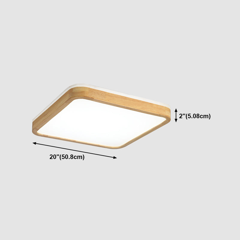 Geometry Wooden Flush Mount Ceiling Lighting Fixture Modern LED Ceiling Light for Bedroom