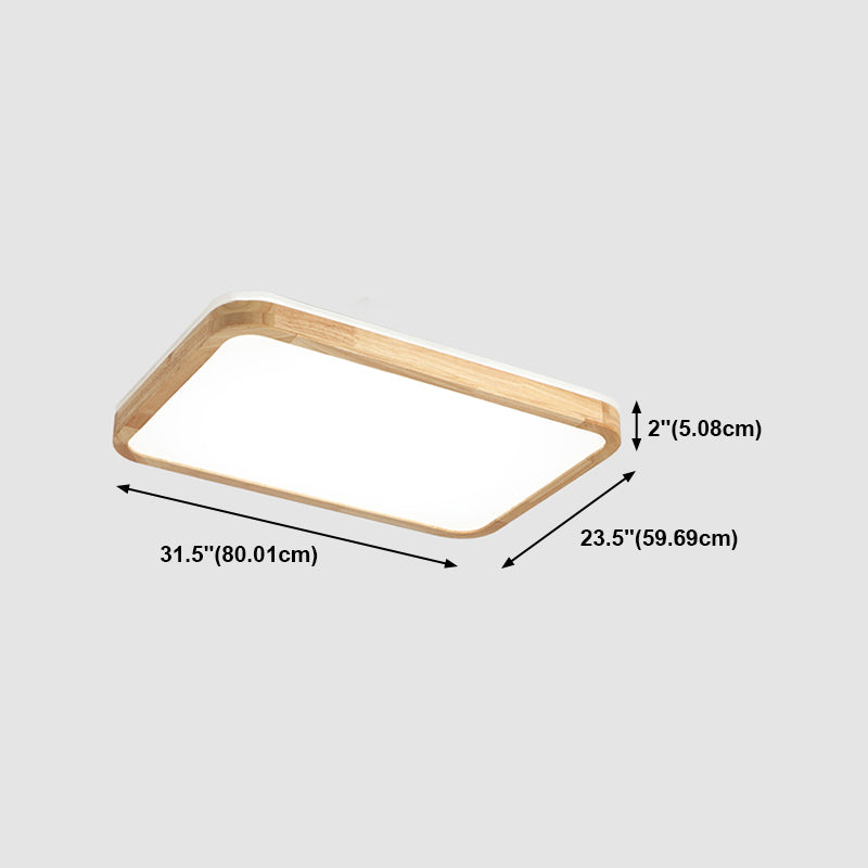 Geometry Wooden Flush Mount Ceiling Lighting Fixture Modern LED Ceiling Light for Bedroom