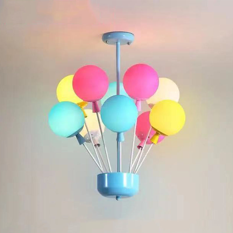 Multi Head Macron Balloon Chandelier Glass Chandelier Lighting Fixtures for Bedroom
