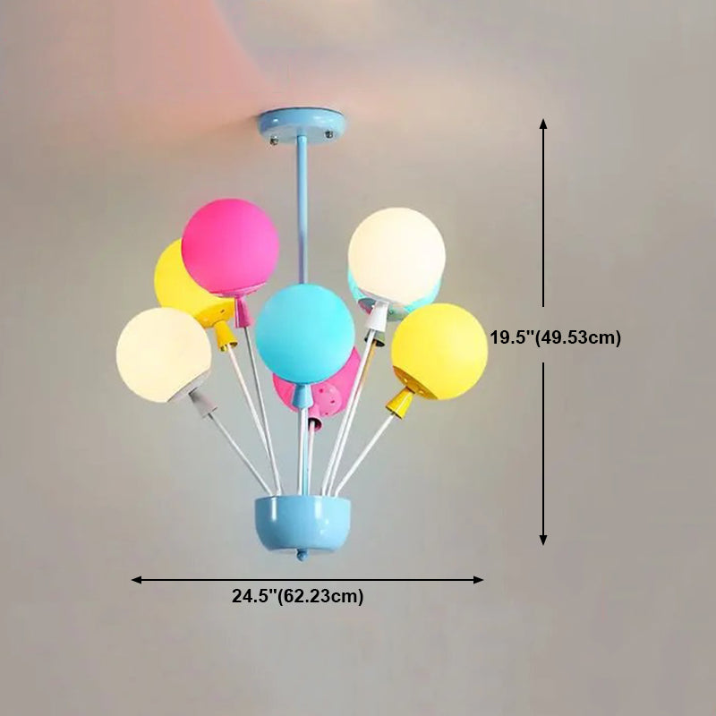 Multi -Head -Macron -Ballon -Kronleuchter -Glas -Kronleuchter -Beleuchtungskörper für Schlafzimmer