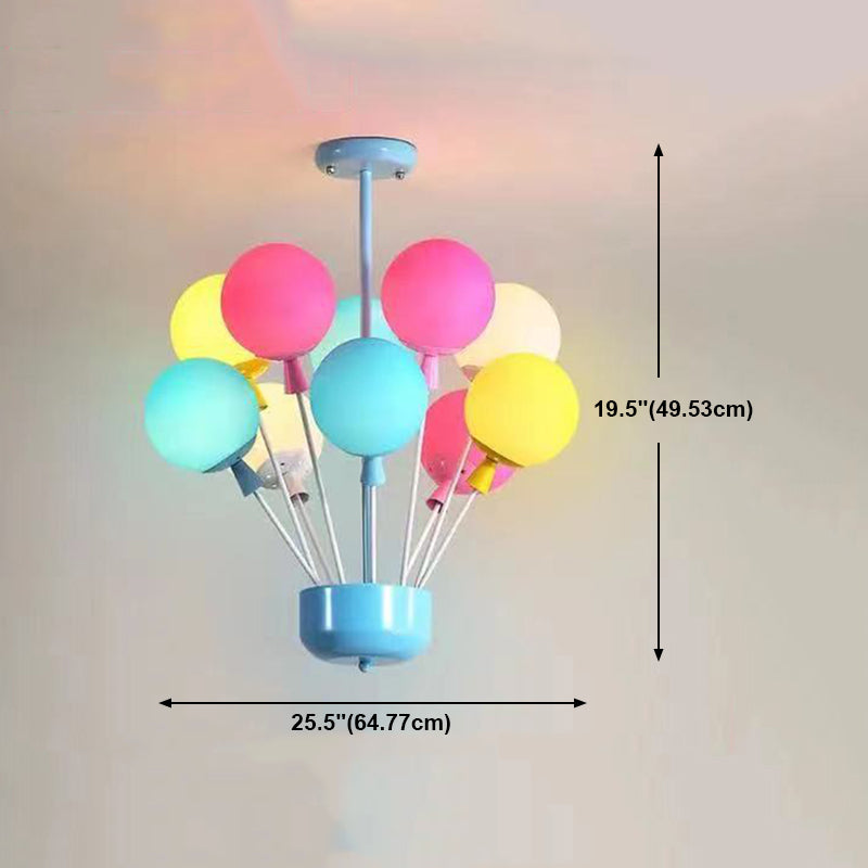 Multi Head Macron Balloon Chandelier Glass Chandelier Lighting Fixtures for Bedroom