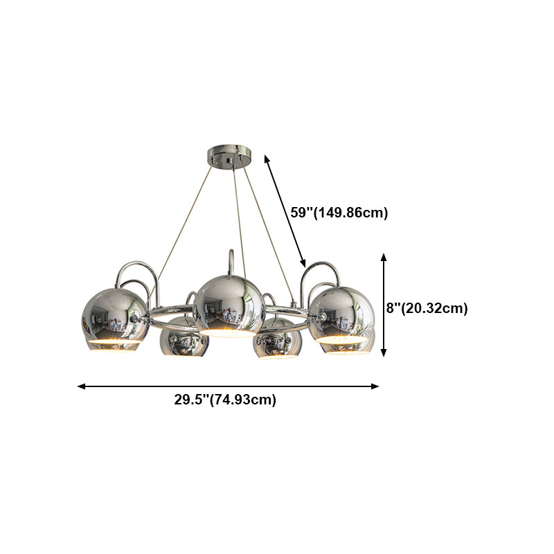 Postmodern Metal Chandelier Light Fixtures Multi Head Restaurant Hanging Chandelier