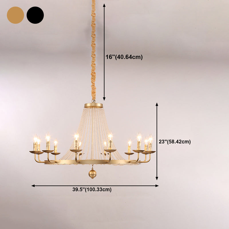 Candelabra Crystal Chandelier Lighting Fixture Countryside Living Room Pendant Light