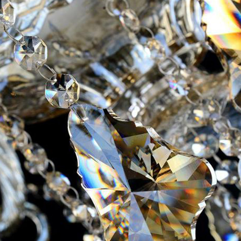 Candlestick Chandelier Light Fixture Crystal Glass Hanging Lamp for Living Room