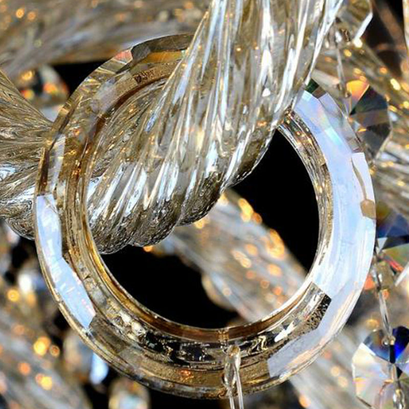 Candlestick Chandelier Light Fixture Crystal Glass Hanging Lamp for Living Room