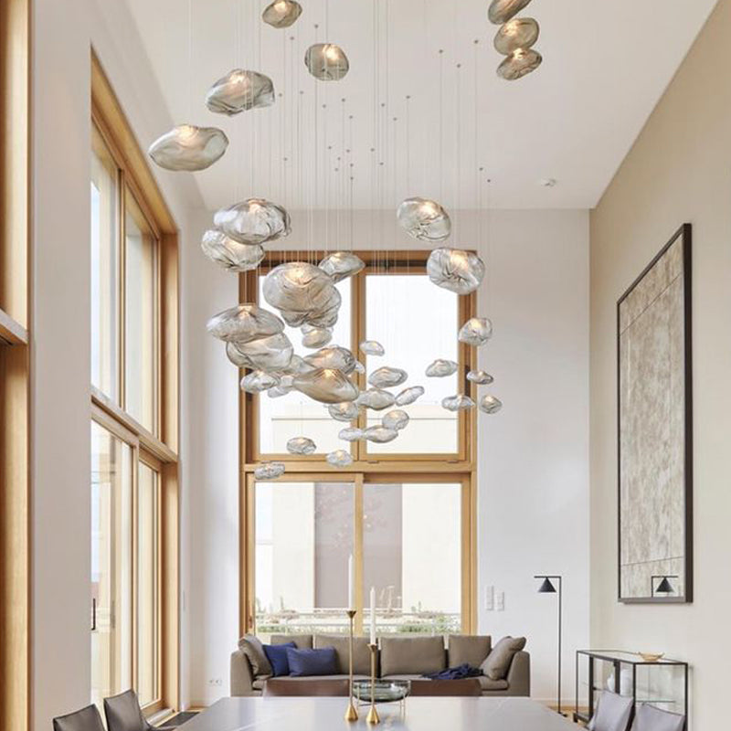 Pendentif en verre nordique en forme de nuage en forme de verre à couches