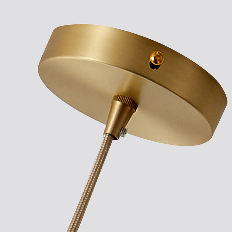 Salle de restauration sphérique lampe suspendue en verre blanc 1 bulbe de style simple léger en laiton