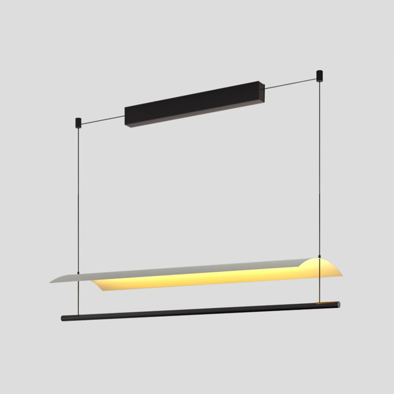 Luminaire à île blanc métal