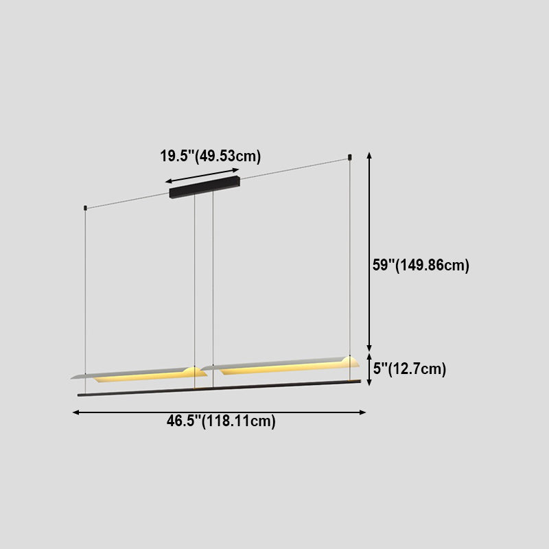 Luminaire à île blanc métal