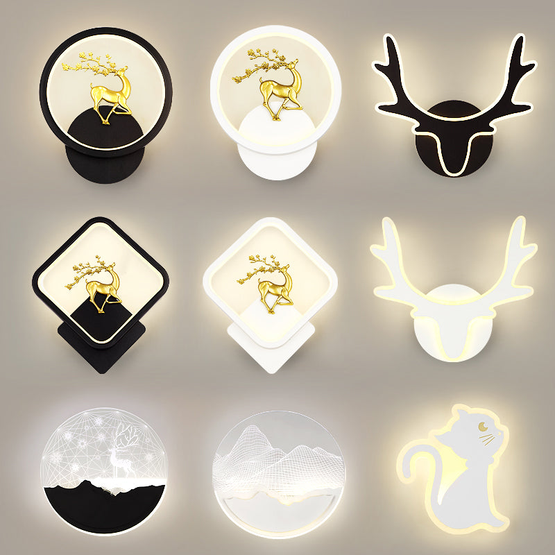 Lumo da parete contemporaneo a forma geometrica Sconce da parete a LED con metallo per soggiorno