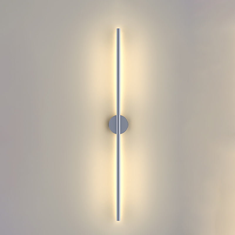 Zeitgenössische graue Wandleuchte gerade Form LED -Wandleuchten mit Metall für Schlafzimmer