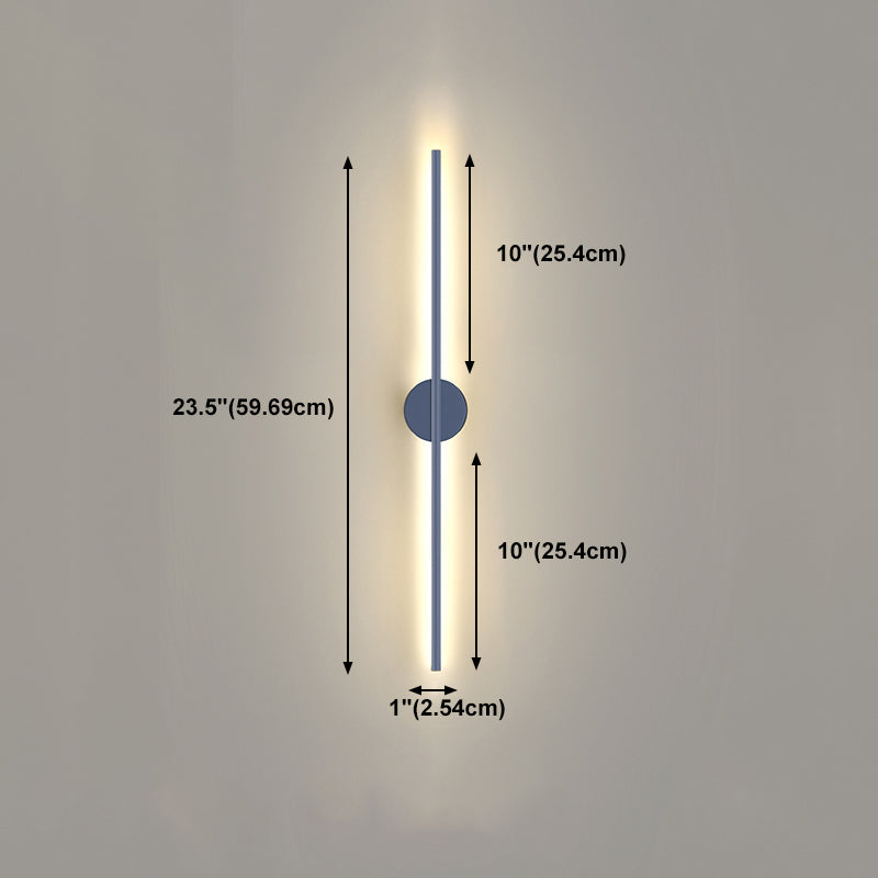 Zeitgenössische graue Wandleuchte gerade Form LED -Wandleuchten mit Metall für Schlafzimmer