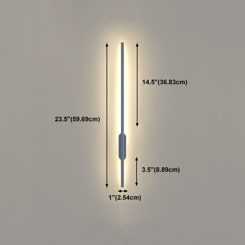 Zeitgenössische graue Wandleuchte gerade Form LED -Wandleuchten mit Metall für Schlafzimmer