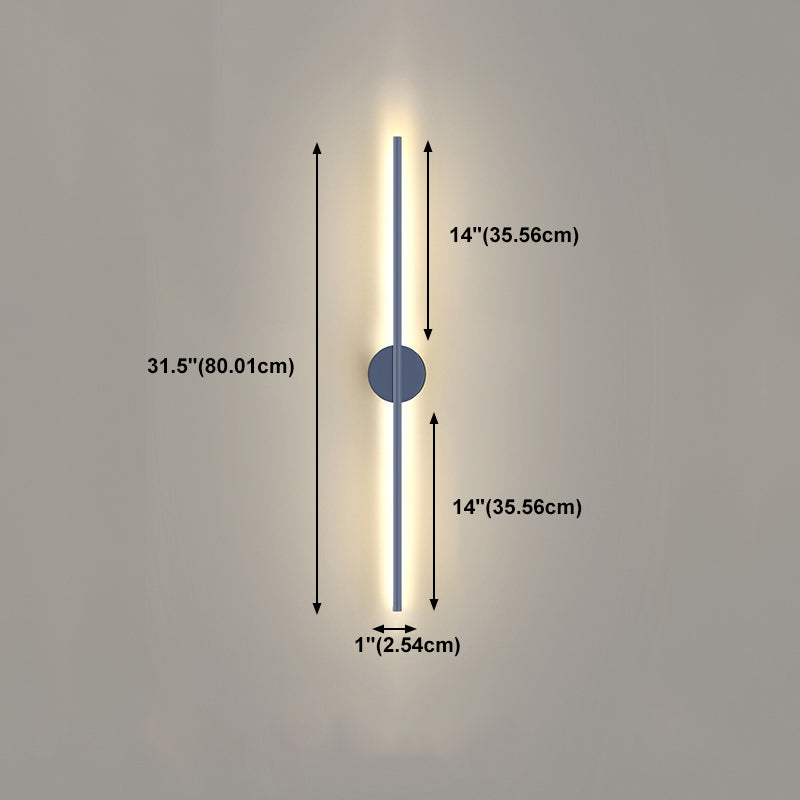 Zeitgenössische graue Wandleuchte gerade Form LED -Wandleuchten mit Metall für Schlafzimmer
