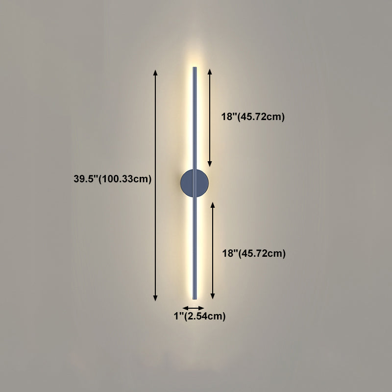 Zeitgenössische graue Wandleuchte gerade Form LED -Wandleuchten mit Metall für Schlafzimmer