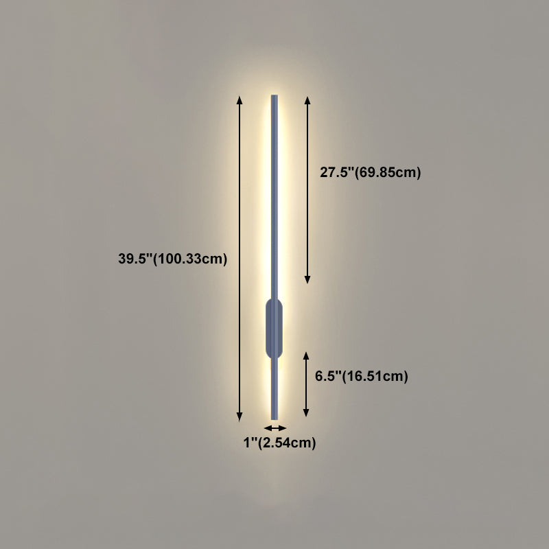 Zeitgenössische graue Wandleuchte gerade Form LED -Wandleuchten mit Metall für Schlafzimmer