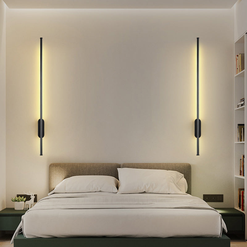 Nordic Aluminum Wall Light Minimalist Straight LED Wall Sconce for Bedroom