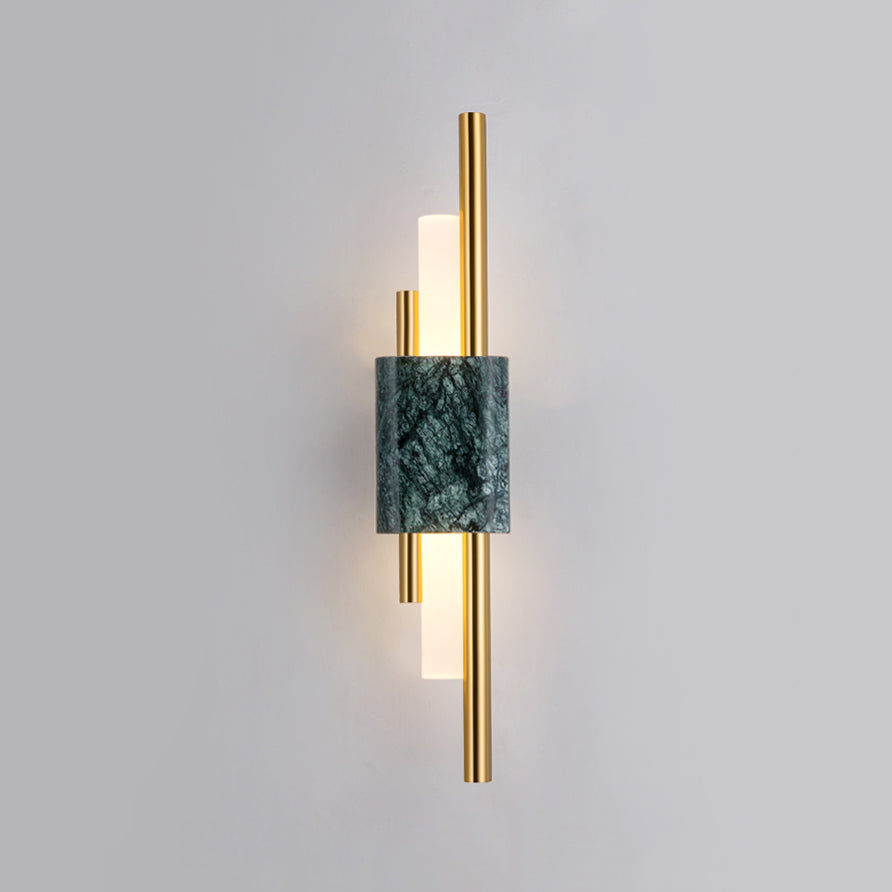 Moderner Stil Metall Wandleuchter Zylinder LED -Wandleuchte mit Marmor für Schlafzimmer