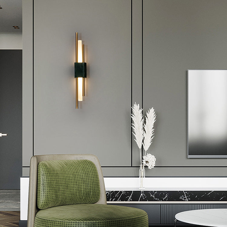 Moderner Stil Metall Wandleuchter Zylinder LED -Wandleuchte mit Marmor für Schlafzimmer