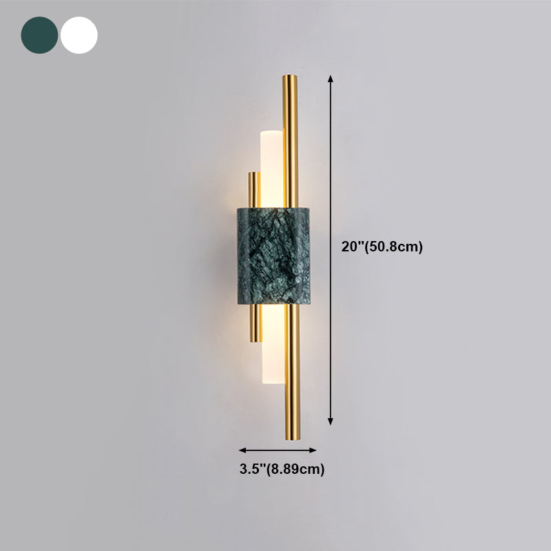 Moderner Stil Metall Wandleuchter Zylinder LED -Wandleuchte mit Marmor für Schlafzimmer