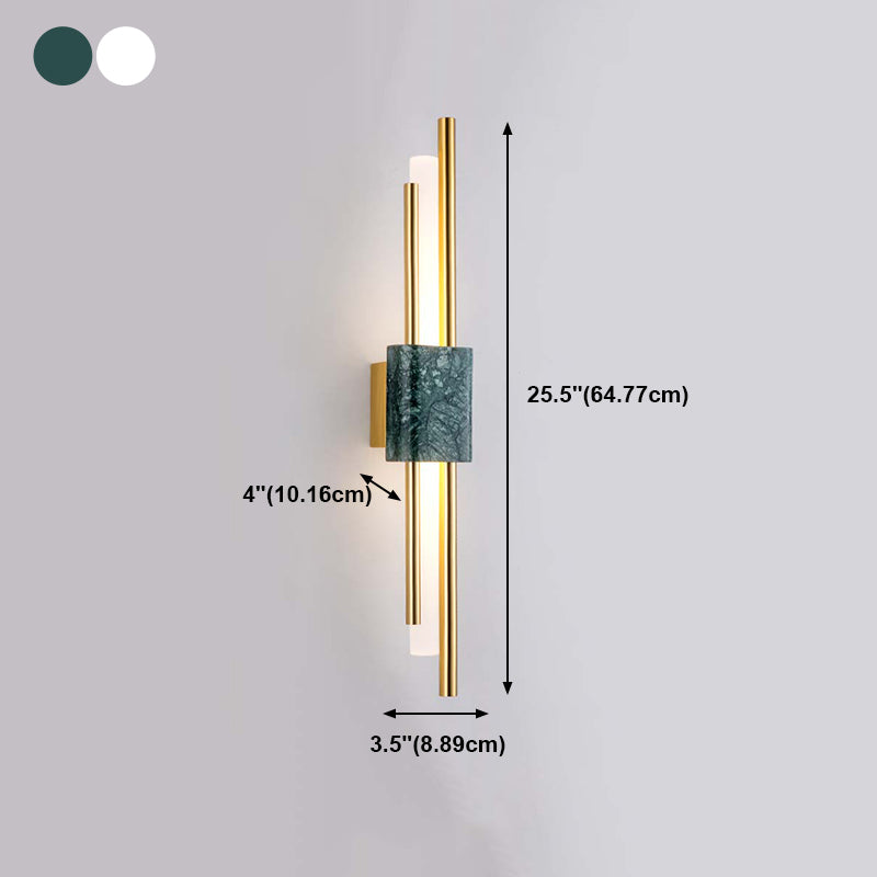 Moderner Stil Metall Wandleuchter Zylinder LED -Wandleuchte mit Marmor für Schlafzimmer