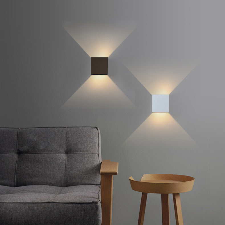 Moderner Stil Leuchte Würfel 2 Lichter Wandscheibe mit Metall für Schlafzimmer